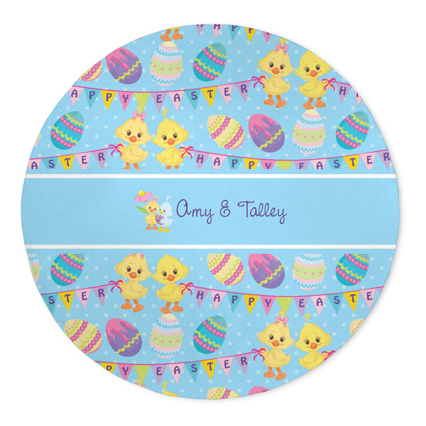Custom Happy Easter 5' Round Indoor Area Rug (Personalized)