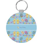Happy Easter Round Plastic Keychain (Personalized)