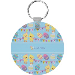 Happy Easter Round Plastic Keychain (Personalized)