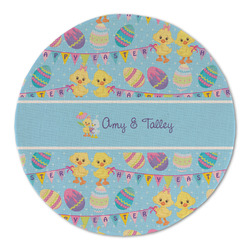 Happy Easter Round Linen Placemat - Single Sided (Personalized)