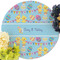 Happy Easter Round Linen Placemats - Front (w flowers)