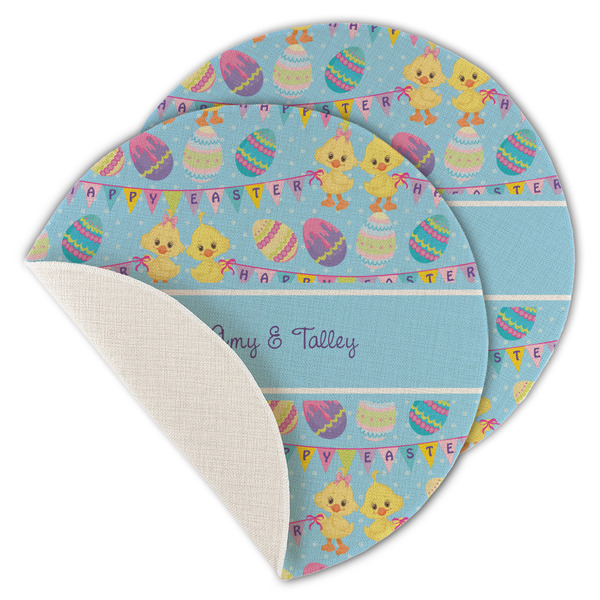 Happy Easter Round Linen Placemats - MAIN (Single Sided)