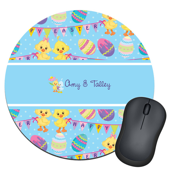 Custom Happy Easter Round Mouse Pad (Personalized)