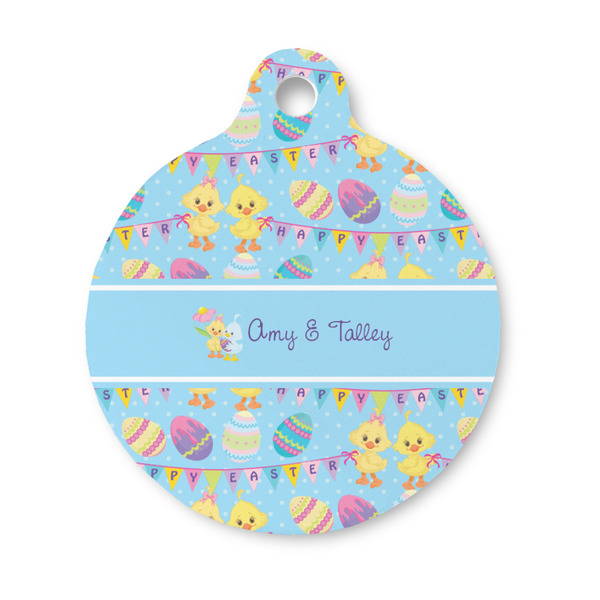 Custom Happy Easter Round Pet ID Tag - Small (Personalized)