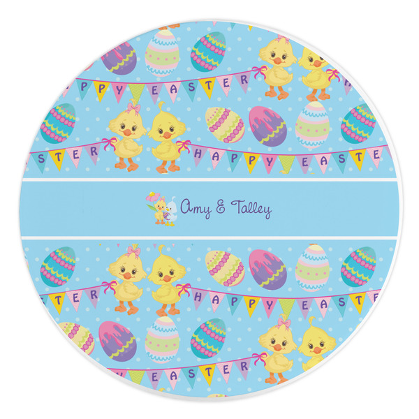 Custom Happy Easter Round Stone Trivet (Personalized)