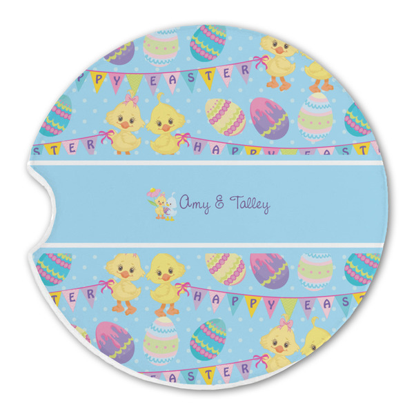 Custom Happy Easter Sandstone Car Coaster - Single (Personalized)