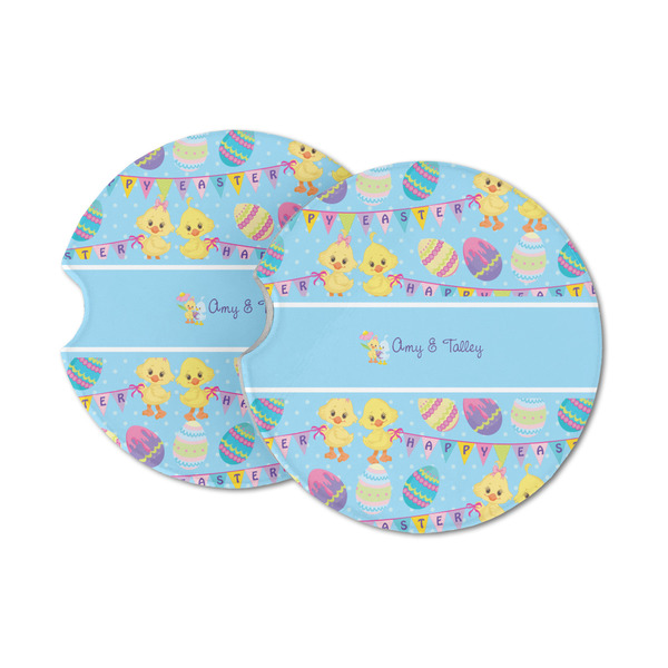 Custom Happy Easter Sandstone Car Coasters (Personalized)