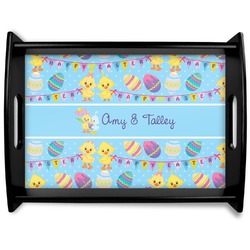 Happy Easter Black Wooden Tray - Large (Personalized)
