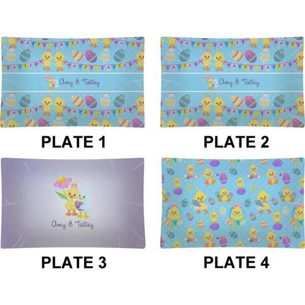 Happy Easter Set of Rectangular Dinner Plates (Approval)