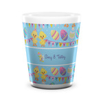 Happy Easter Ceramic Shot Glass - 1.5 oz - White - Set of 4 (Personalized)