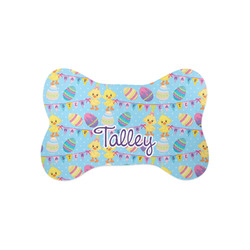 Happy Easter Bone Shaped Dog Food Mat (Small) (Personalized)