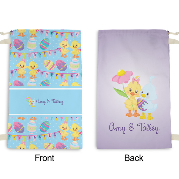Happy Easter Small Laundry Bag - Front & Back View