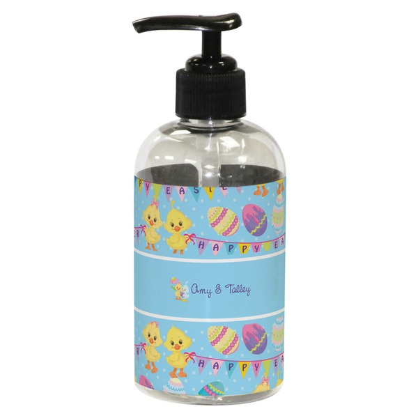 Custom Happy Easter Plastic Soap / Lotion Dispenser (8 oz - Small - Black) (Personalized)