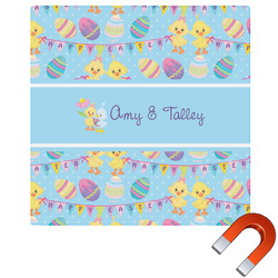 Happy Easter Square Car Magnet - 6" (Personalized)