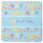 Happy Easter Square Rubber Backed Coaster (Personalized)