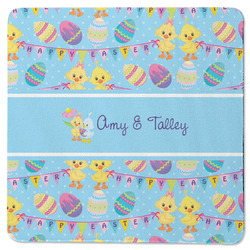 Happy Easter Square Rubber Backed Coaster (Personalized)