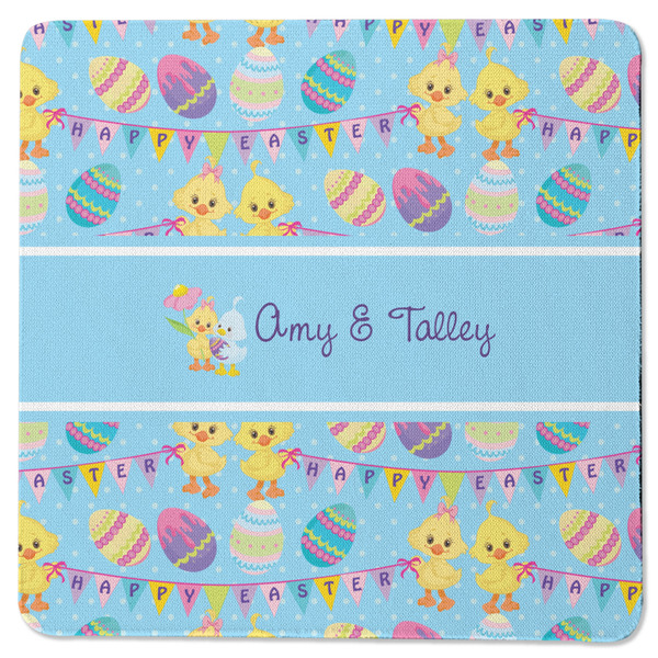 Happy Easter Square Coaster Rubber Back - Single
