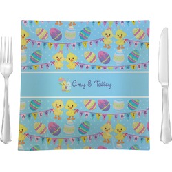 Happy Easter Glass Square Lunch / Dinner Plate 9.5" (Personalized)