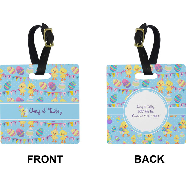 Happy Easter Square Luggage Tag (Front + Back)