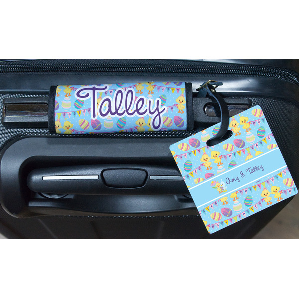 Happy Easter Square Luggage Tag & Handle Wrap - In Context