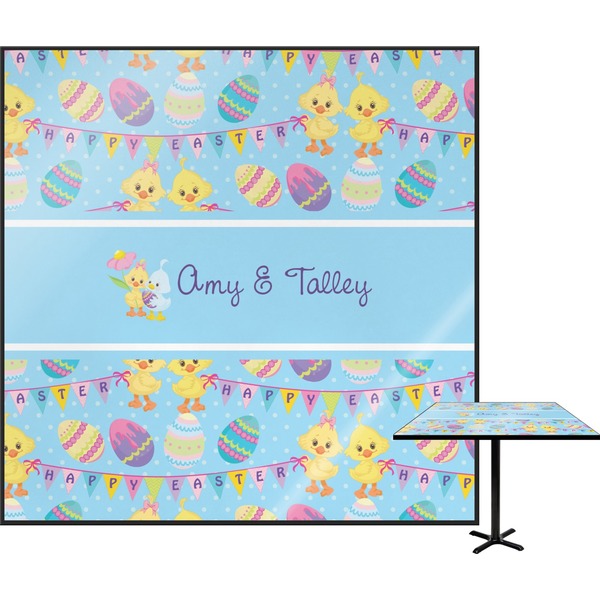 Custom Happy Easter Square Table Top - 30" (Personalized)