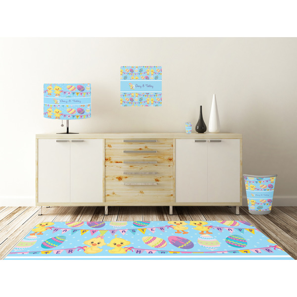 Happy Easter Square Wall Decal Wooden Desk