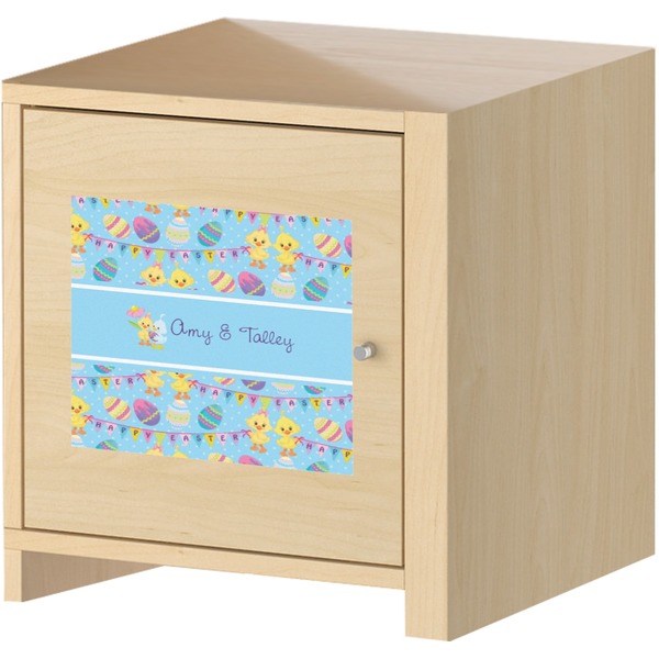 Happy Easter Square Wall Decal on Wooden Cabinet