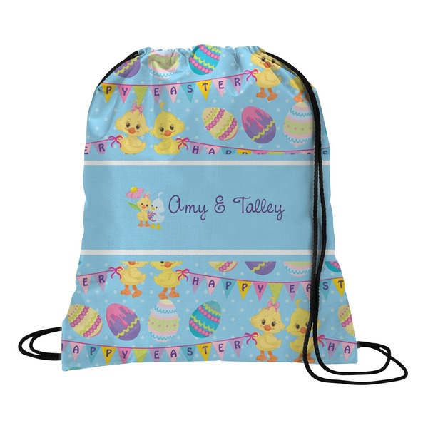 Custom Happy Easter Drawstring Backpack - Medium (Personalized)