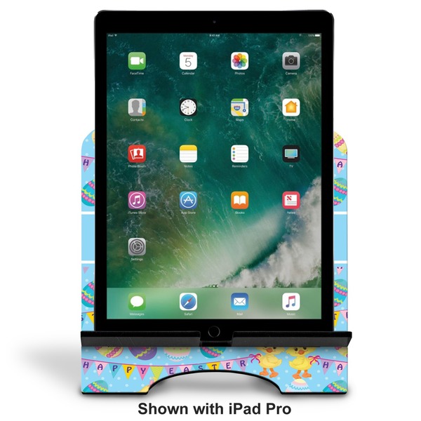 Happy Easter Stylized Tablet Stand - Front with ipad