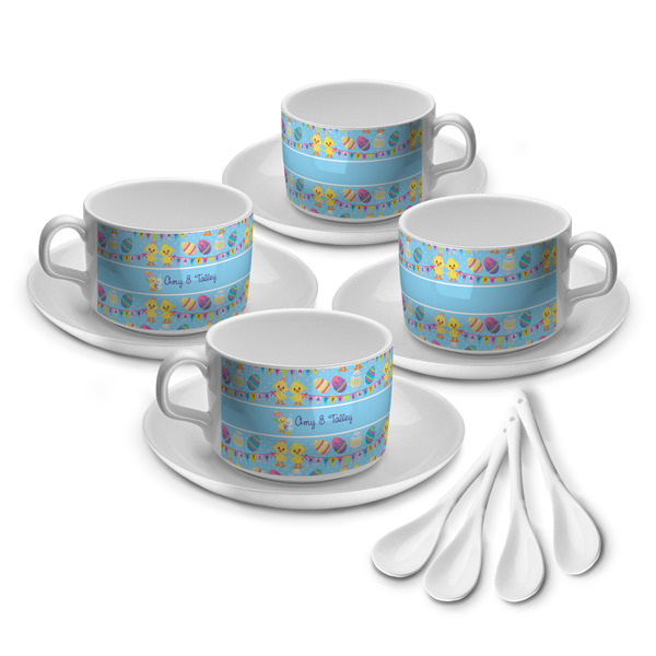 Custom Happy Easter Tea Cup - Set of 4 (Personalized)