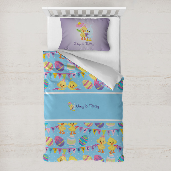 Custom Happy Easter Toddler Bedding Set - With Pillowcase (Personalized)