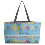 Happy Easter Beach Totes Bag - w/ Black Handles (Personalized)