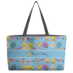 Happy Easter Beach Totes Bag - w/ Black Handles (Personalized)