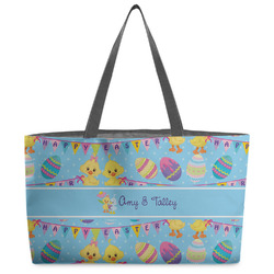 Happy Easter Beach Totes Bag - w/ Black Handles (Personalized)