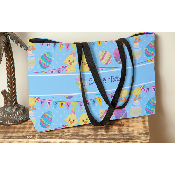 Happy Easter Tote w/Black Handles - Lifestyle View