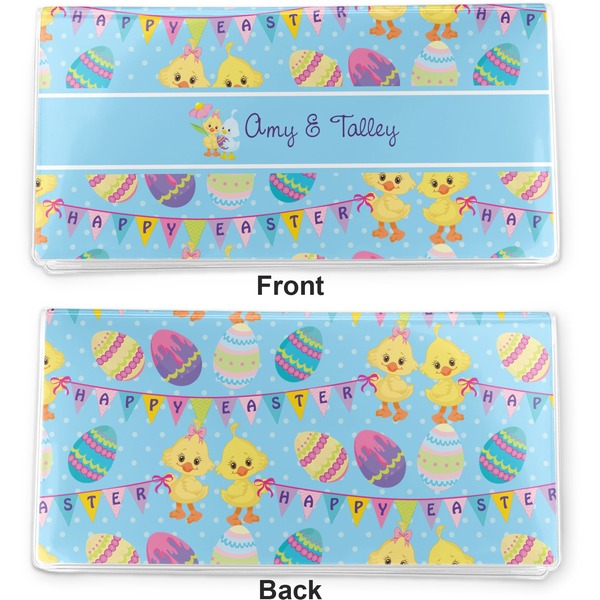 Happy Easter Vinyl Check Book Cover - Front and Back