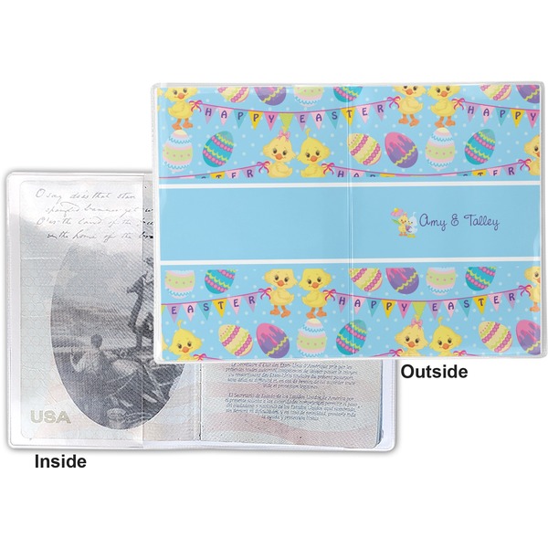 Happy Easter Vinyl Passport Holder - Flat Front and Back