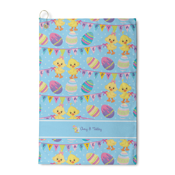 Custom Happy Easter Waffle Weave Golf Towel (Personalized)