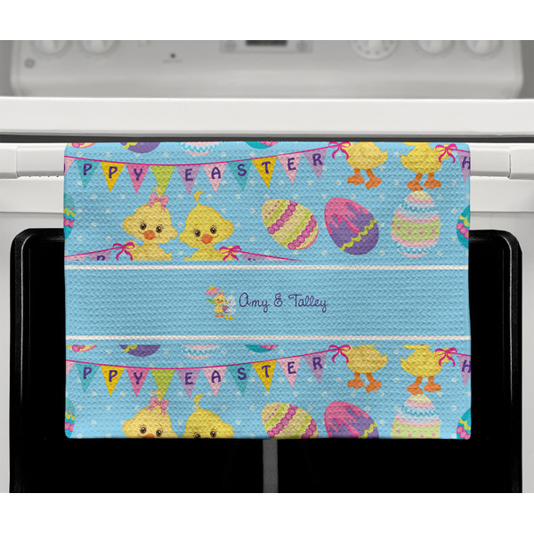 Happy Easter Waffle Weave Towel - Full Color Print - Lifestyle2 Image