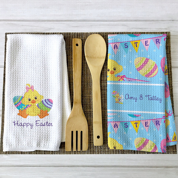 Happy Easter Waffle Weave Towels - 2 Print Styles