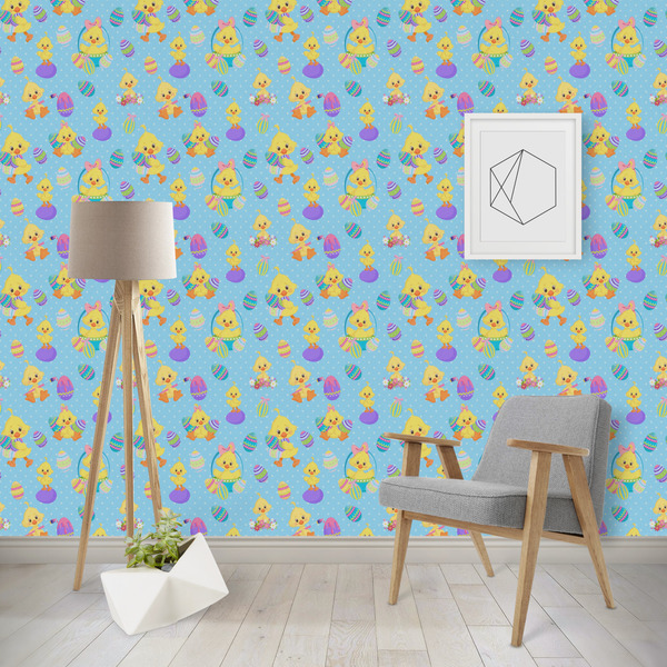 Custom Happy Easter Wallpaper & Surface Covering (Water Activated - Removable)