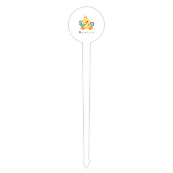 Happy Easter White Plastic 4" Food Pick - Round - Single Pick