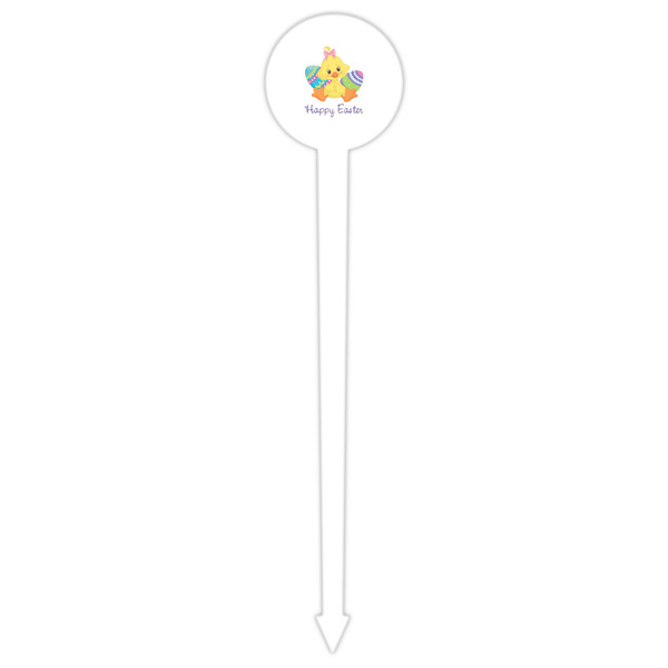 Happy Easter White Plastic 6" Food Pick - Round - Single Pick