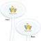 Happy Easter White Plastic 7" Stir Stick - Double Sided - Oval - Front & Back