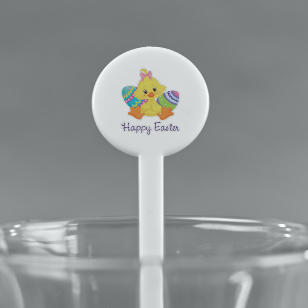 Happy Easter White Plastic 7" Stir Stick - Round - Main