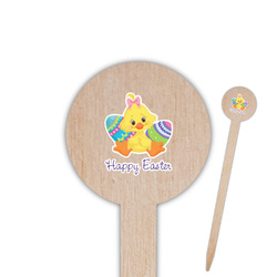 Happy Easter 6" Round Wooden Food Picks - Double Sided (Personalized)