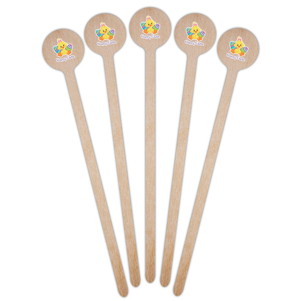 Happy Easter Wooden 6" Stir Stick - Round - Fan View