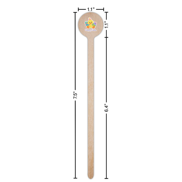 Happy Easter Wooden 7.5" Stir Stick - Round - Dimensions