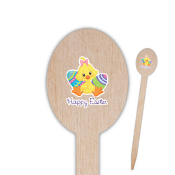 Happy Easter Oval Wooden Food Picks - Single Sided (Personalized)