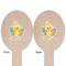 Happy Easter Wooden Food Pick - Oval - Double Sided - Front & Back